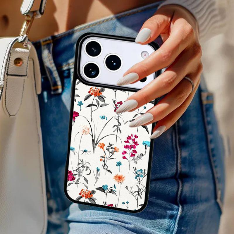 

Vintage Leaves Flower Phone Case For iPhone 17 Air 14 15 13 12 Max Cover For Apple 16e 11 Pro Max Plus Coque iPhone 16pro max