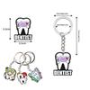 10Pcs Cartoon Dental Tooth Shape Model Simulation Keychain Keyring Dental Clinic Gift Kids Pendant