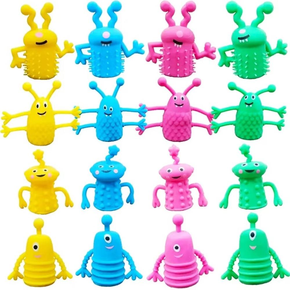 10pcs Soft Rubber Finger Topper Toy Stretchy Hand Doll New Fidget Toy Kids