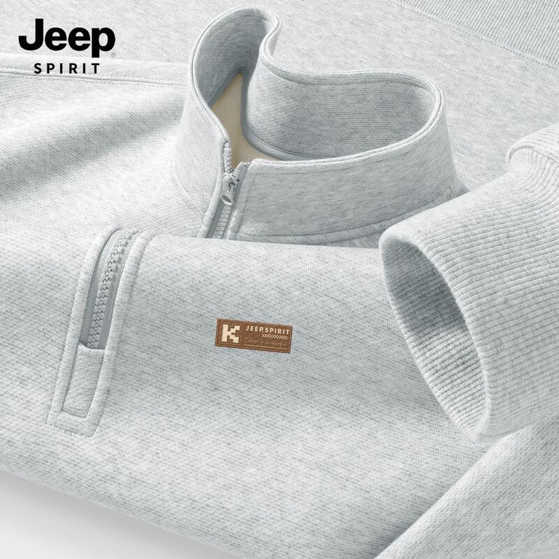 JEEP SPIRIT Men s Fleece-Lined Pullover Sweatshirt M (170cm)
