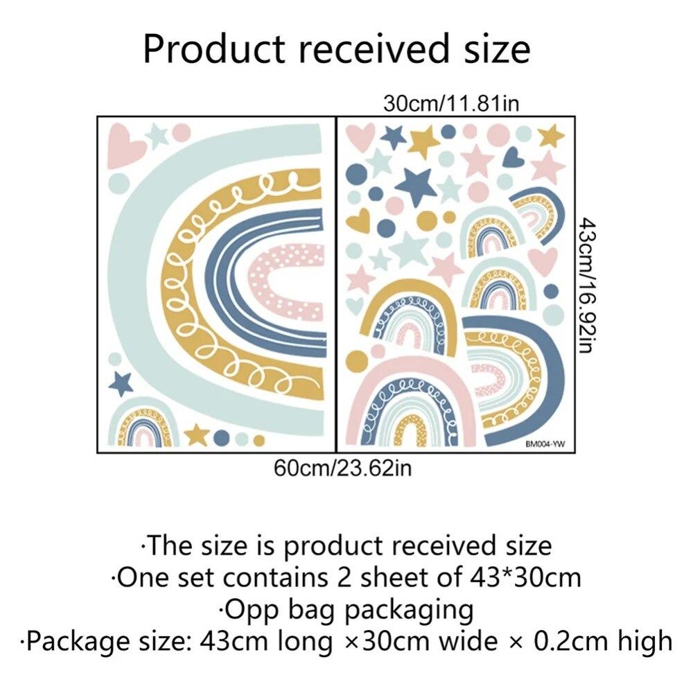 

Наклейки на стену с изображением радуги и звезды для детской комнаты, детской комнаты, для девочек, спальни, съемные наклейки на стены из ПВХ для украшения дома