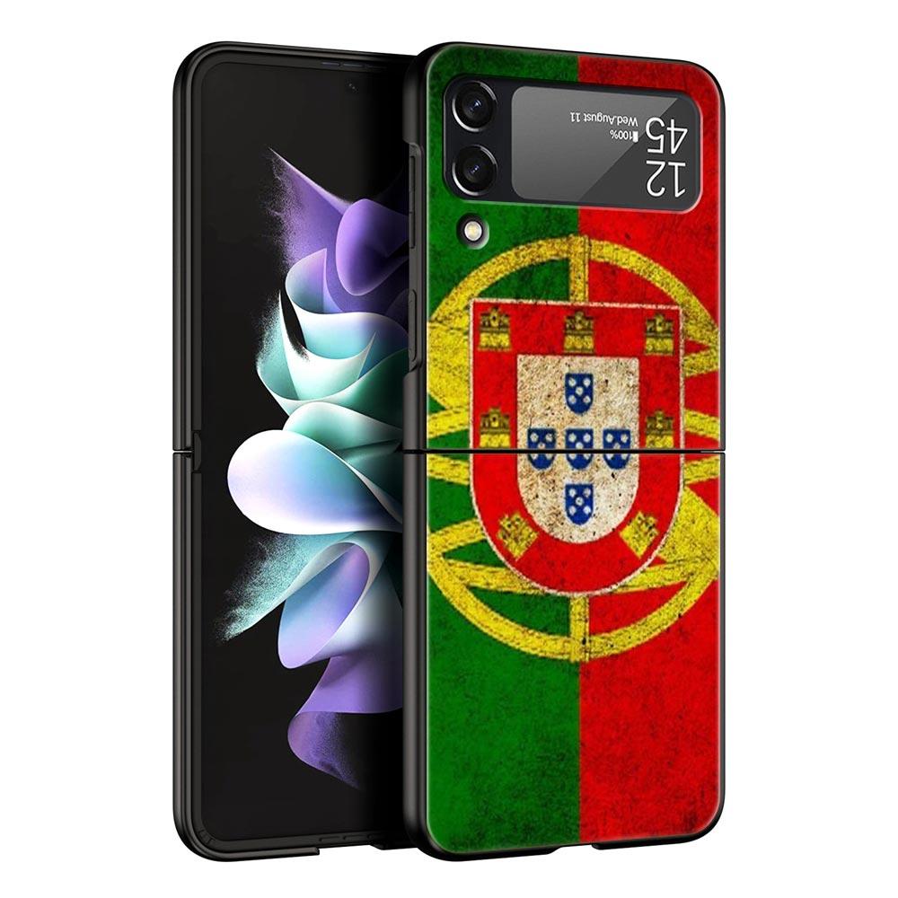 

Phone Case for Samsung Galaxy Z Flip 3 4 5 6 7 Folding Black Shell For Samsung Z Flip4 Flip5 PC Hard Cover Portugal Galaxy Z Flip5