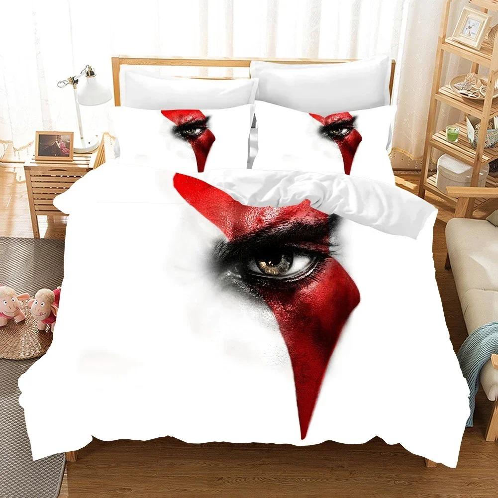 

3D Digital Game God of War Beding Set Bedrom Soft Modern Bedspreads Comefortable Children Kids Soft Duvet Cover Comfortable Quilt Cover And Pilowcase 100*200cm Single