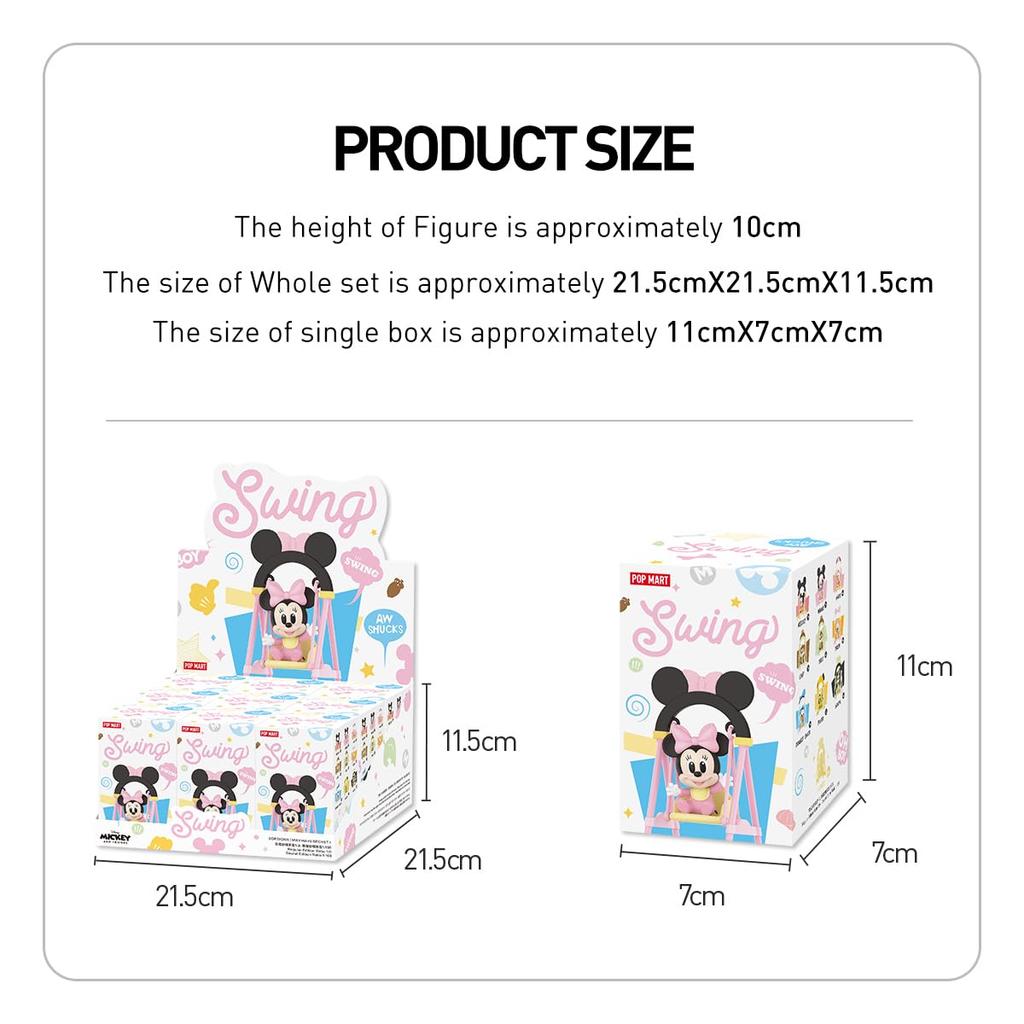 POP MART Disney Swing Series Box 9 Pop Mart Gacha Gacha Blind Box Figurka Plastikový model Prémiová hračka PVC Měkký vinyl Originální postava Dárek k narozeninám