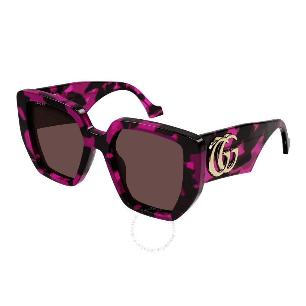 

Gucci Brown Geometric Ladies Sunglasses Gg0956s 008 54