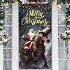 Christmas Old Man Door Banner Hanging Door Cover Banner Snowman Photography Background Indoor And Outdoor Porch Decoration