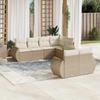 VidaXL Garden Lounge Set with Cushions 7 Pcs, Patio Sofas, Patio Furniture Set, Outdoor Furniture, Beige 3221607