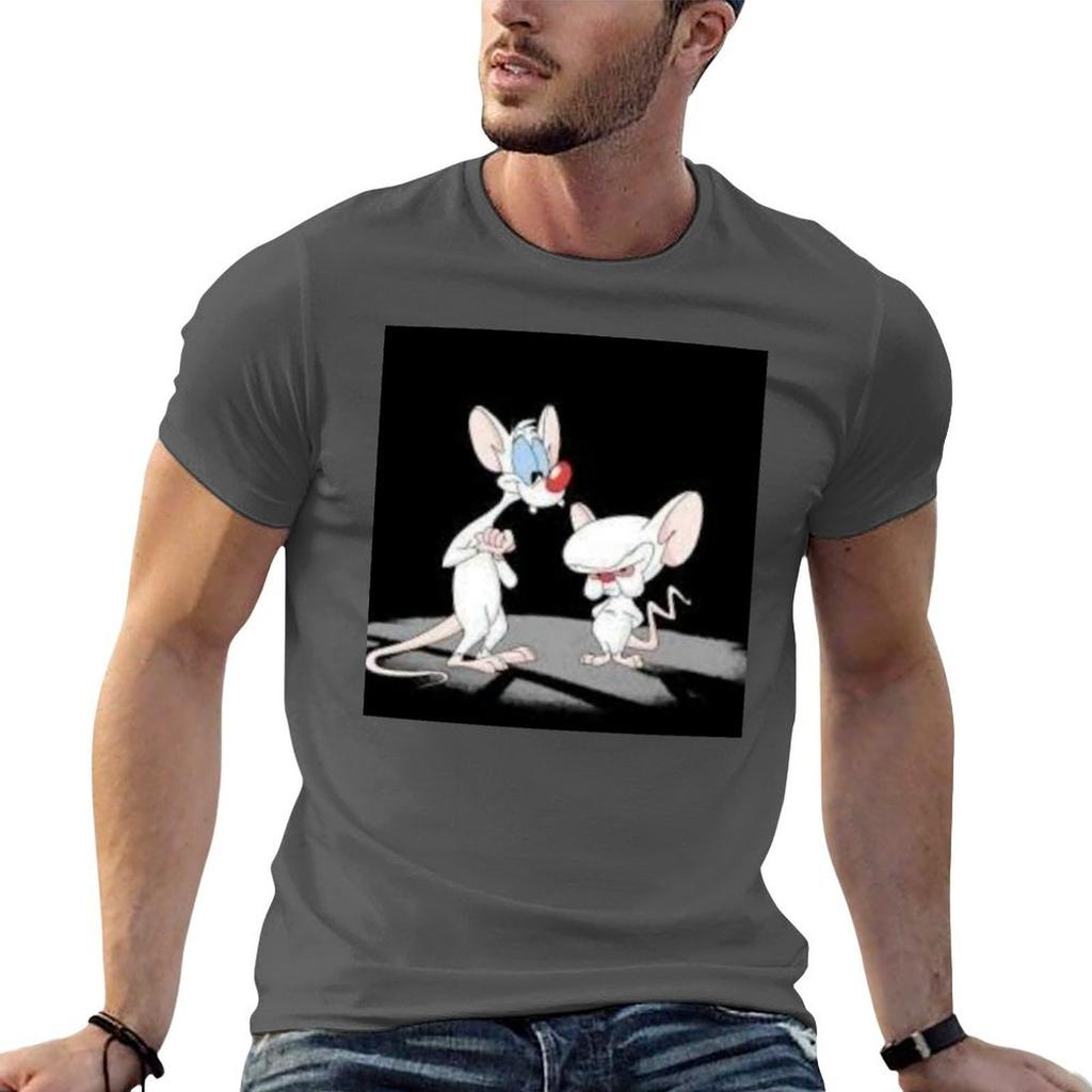 Pinky and the Brain TShirt Cotton T Shirt Pack Man T Shirts for Men TShirt