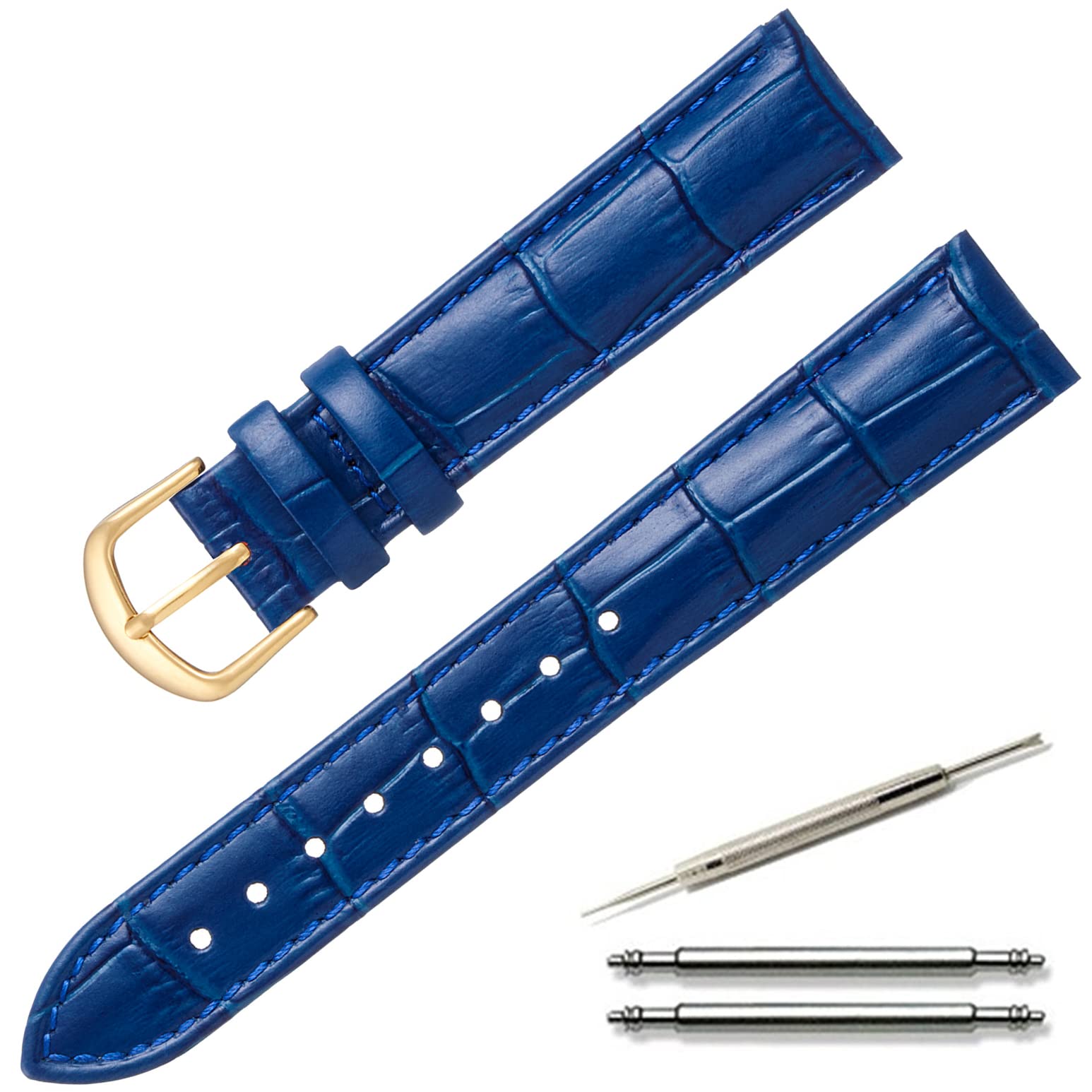 

Calme Watch Strap, Genuine, Crocodile-Embossed, Leather Band, Replacement Strap, 0.5-0.9” (12 - 22 mm),