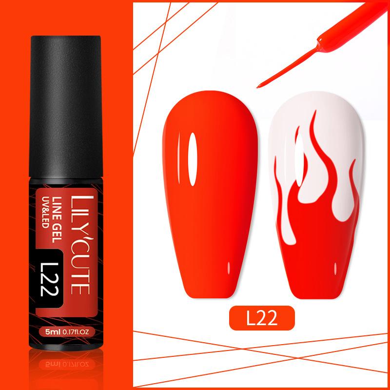 A Full Set Of Elastic Brushed Glue, Nail Art Fluorescent Pull Line Hook Glue, Painted Diy Manicure Phototherapy Nail Polish Glue