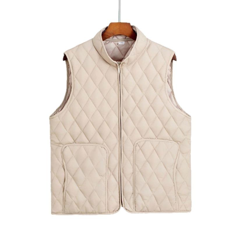 Middle-aged Mothers Wear Autumn and Winter New Thin Small Vest Warm Sleeveless Cotton-padded Jacket Grandma Vest Vest Vest Vest