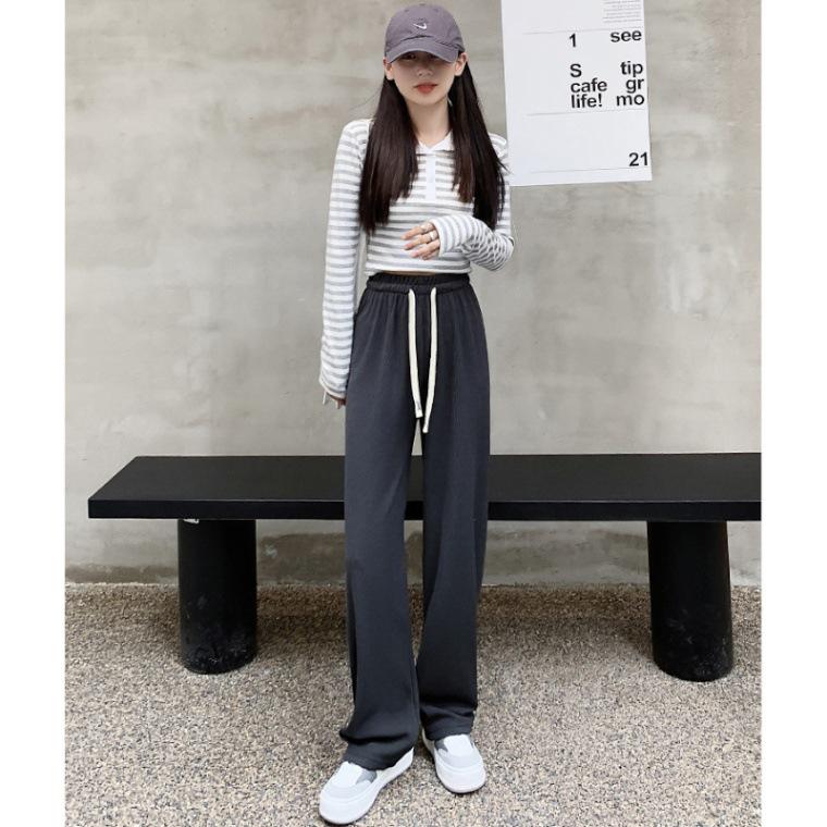 

2025 Women s Plus Size High-Waist Wide-Leg Floor-Length Pants 2XL