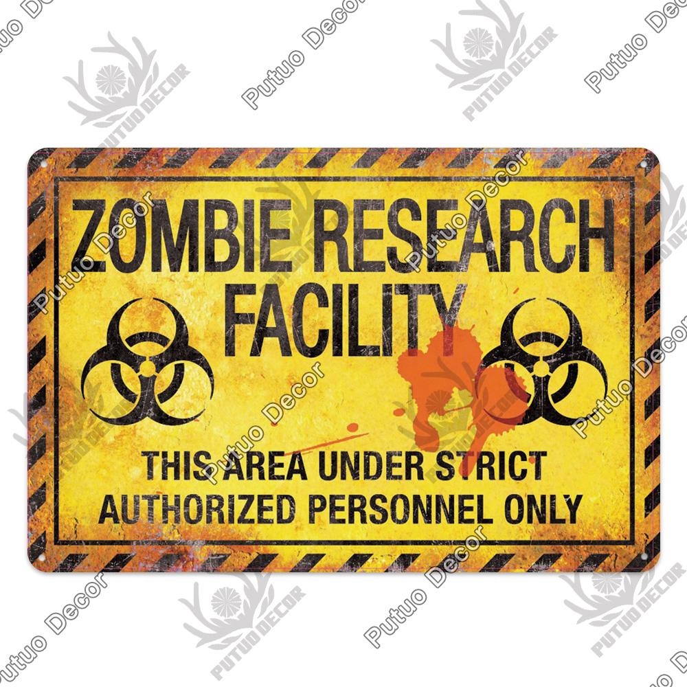 Decor Zombie Vintage Tin Sign Plaque Metal Plate Retro Posters Wall Decor for Bar Pub Club Man Cave Art Painting