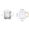 320ml/350ml Transparent Glass Handle Cups Vertical-patterned Cups Diamond Cups Two Exquisite Cups  Camping Equipment  Outdoor