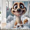 VIKAMA Cartoon Bathing Fox Shower Curtain Machine Washable Nordic Instagram-Style Bathroom Fun Healing and Adorable Pet Vibes