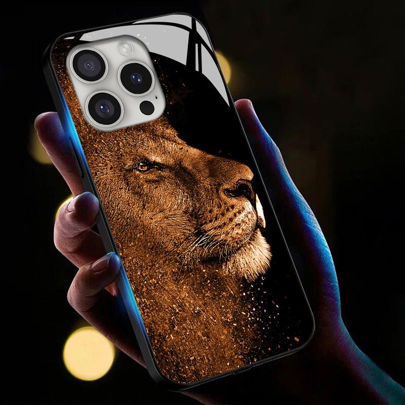 For iPhone 16 Pro Case Call Flash Series Pattern Printing Tempered Glass+TPU Combo Phone Case