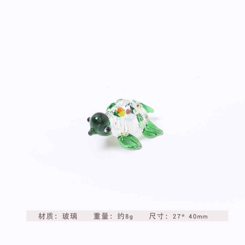 Colorful Mini Glass Sea Turtle Figurines Handicraft Sea Turtle Sea Animal Collectibles Tiny Turtle Glass Home Decor Ornaments