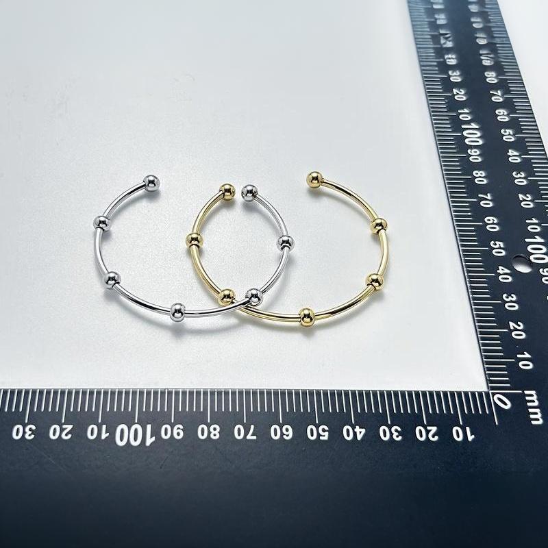 Stainless Steel Round Bead Bangle For Women Fashion Unique Minimalist Geometric Dating Party Jewelry Gifts