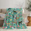 Couverture jetée à imprimé cheval Couverture motif chevaux et fleurs pour filles enfants adultes Super chaude douce confortable Peluche polaire Flanelle