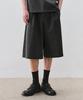 Drawfit Pinstripe Long Bermuda Slacks [Charcoal]