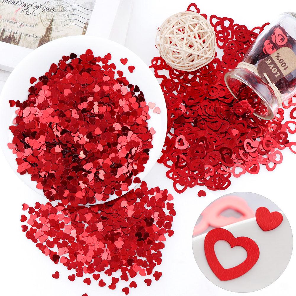

Атмосфера Праздничные Принадлежности ПВХ Lose Sequins Heart Shapes День Святого Валентина Glitter Table Confetti
