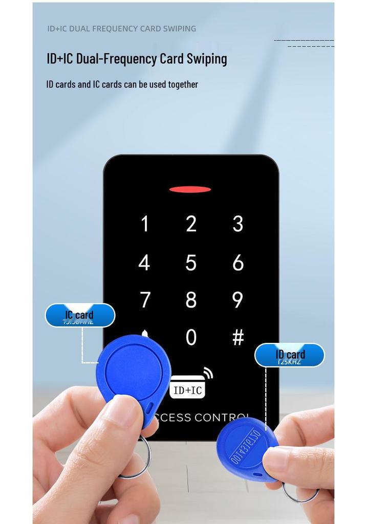Dual-Frequency Waterproof Access Control System with Touch Password & NFC ID Card Reader