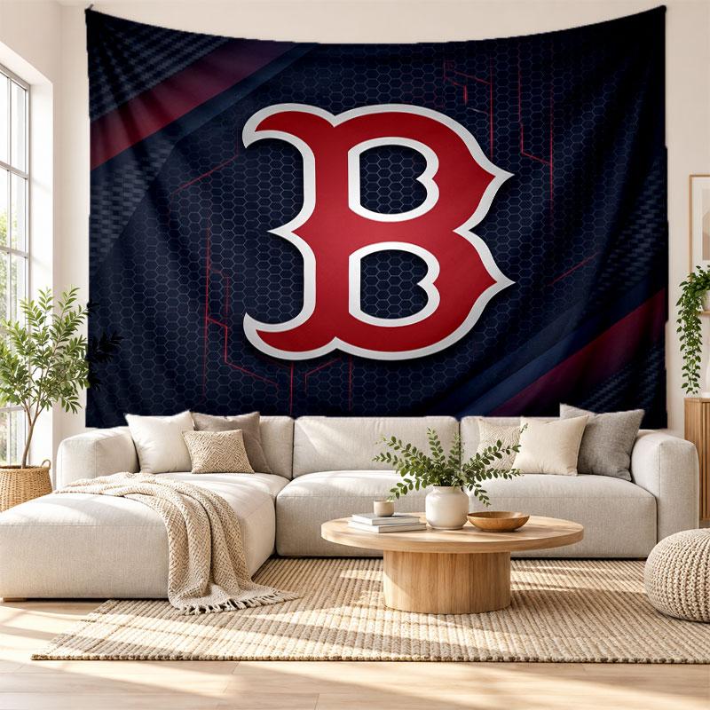 Boston Red Sox Wall Tapestry, Soft Fabric Wall Hanging, Decorative Backdrop For Bedroom Home Wall Art