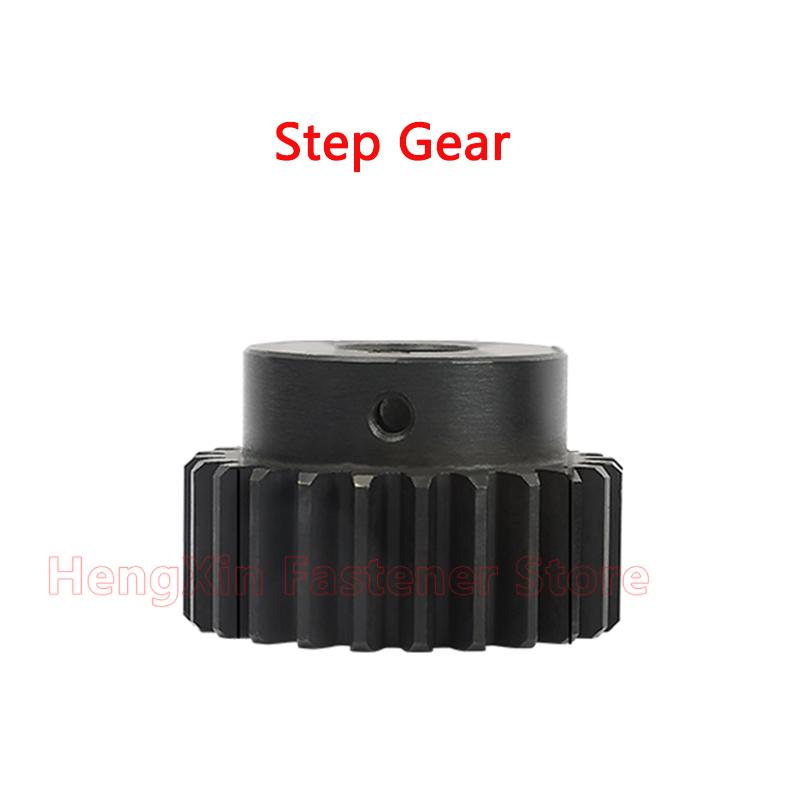 1pcs 22T-25T 1.5M Spur Gear 1.5 Mod 22/23/24/25 Teeth 45# Steel Step/Flat Motor Gears Cylindrical Gear Bore 5-20mm