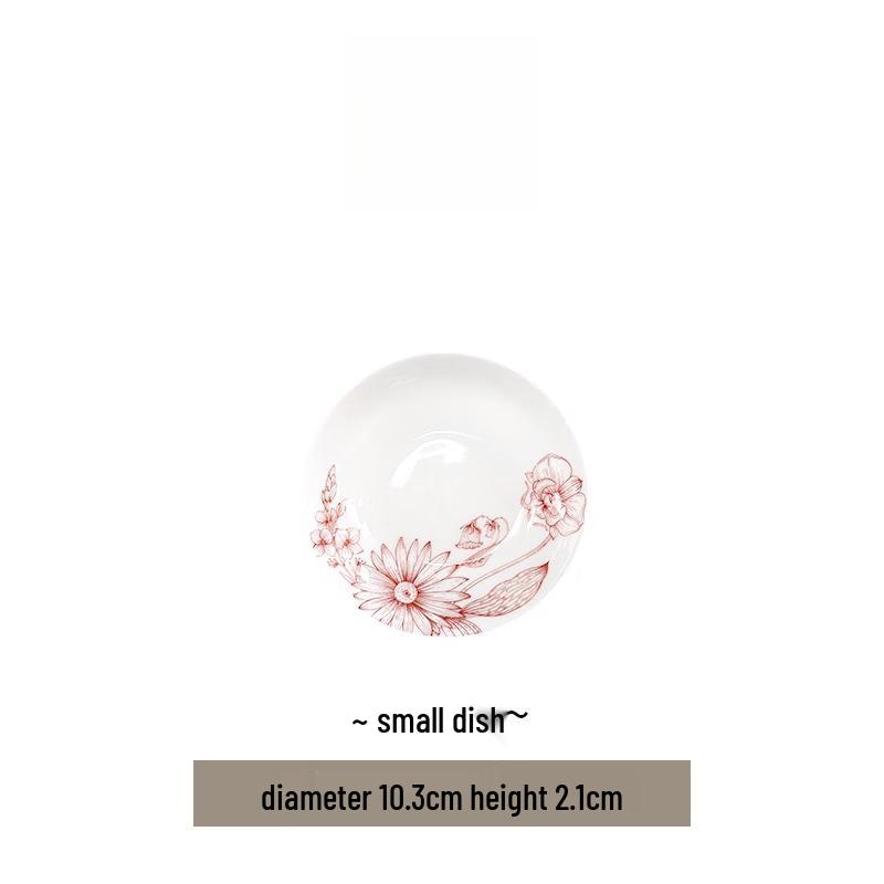 Chinese Wedding Red Floral 12-inch Fish Plate