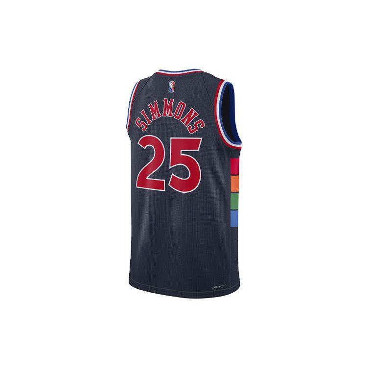 Nike NBA Basketball Jersey, Fan Edition, Philadelphia 76ers, Simmons No. 25 Men Tops Blue DB4041-419