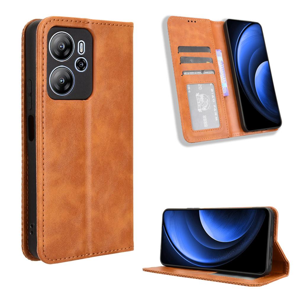 Flip-Cover für Oscal Tiger 13 Ledertasche [Flip Vintage Leder] Brieftasche Stoßfeste langlebige Retro-Telefonhülle