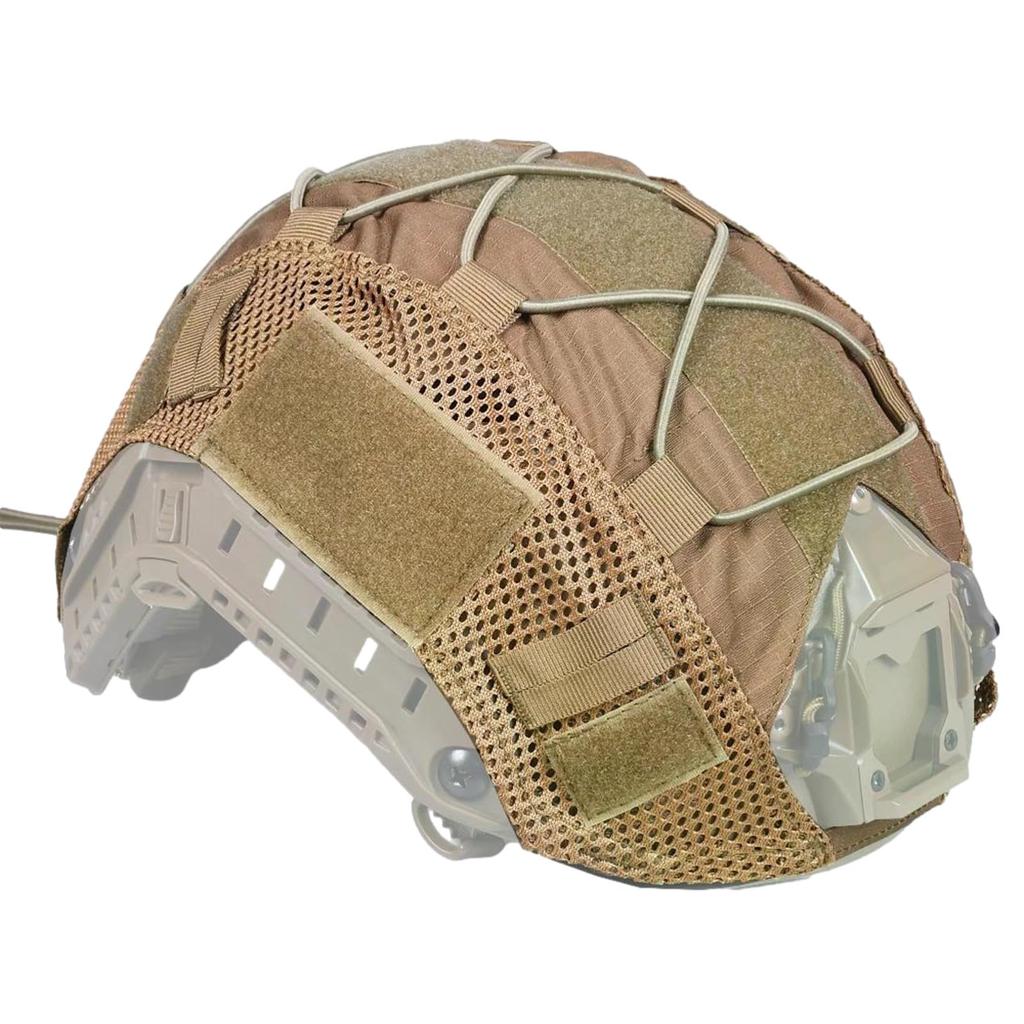 Rubonarie Helmet Cover for Airsoft Tactical Helmets, Fast PJ (Khaki)