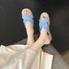 ~ Two Versions~ Vacation Wind Cross-woven Open-toed Outer Wear Cool Slippers Female Summer