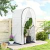 Mini Greenhouse, Portable Green House with Roll-Up Door, PE Base, Small Greenhouse, 100 x 100 x 195 cm, White