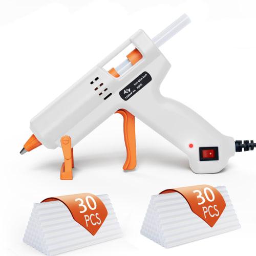 Tilswall Glue Gun, 60 Sticks, 50W, Compact, Powerful, Fast Heating, Leak-Proof, Burn-Proof, for Crafts, DIY, Beginners, Professionals, and Kids