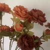 3heads Peony Artificial Flower Silk Peony Burnt Orange Brown Caramel Wedding Decoration Table Living Room Flower Fall Decor