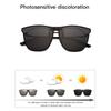 Polarisierte Clip-on-Sonnenbrille für Damen, photochrom, Autobrille, Anti-Glare-Vintage-Quadratbrille, Oculos