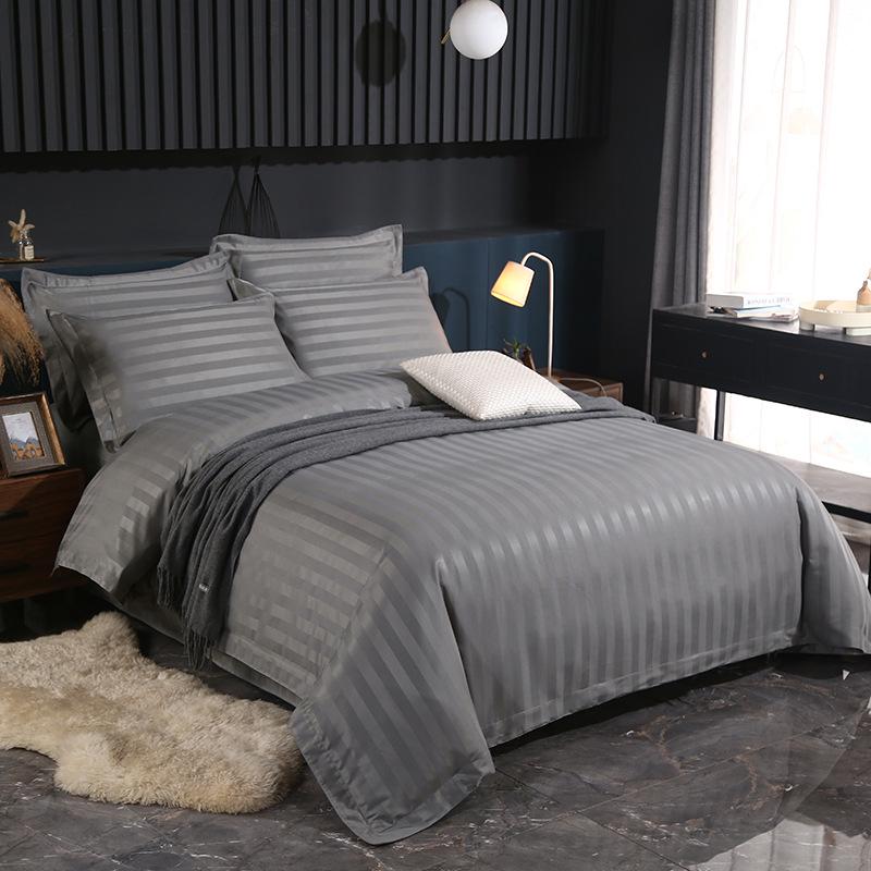 Pure White Eight-Piece Bedding Set: Duvet Cover, Quilt, Comforter & Bed Sheet