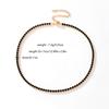 HipHop Black Crystal Iced Out Cubic Zirconia Tennis Necklace For Women 18K Gold Plated Hippie Bridesmaid Jewelry