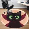 1PC Black Cat Office Round Area Rug,  Mat Suitable ForOffice, Under Office Chairs Bedroom Living Room Home Decor, Room Deco