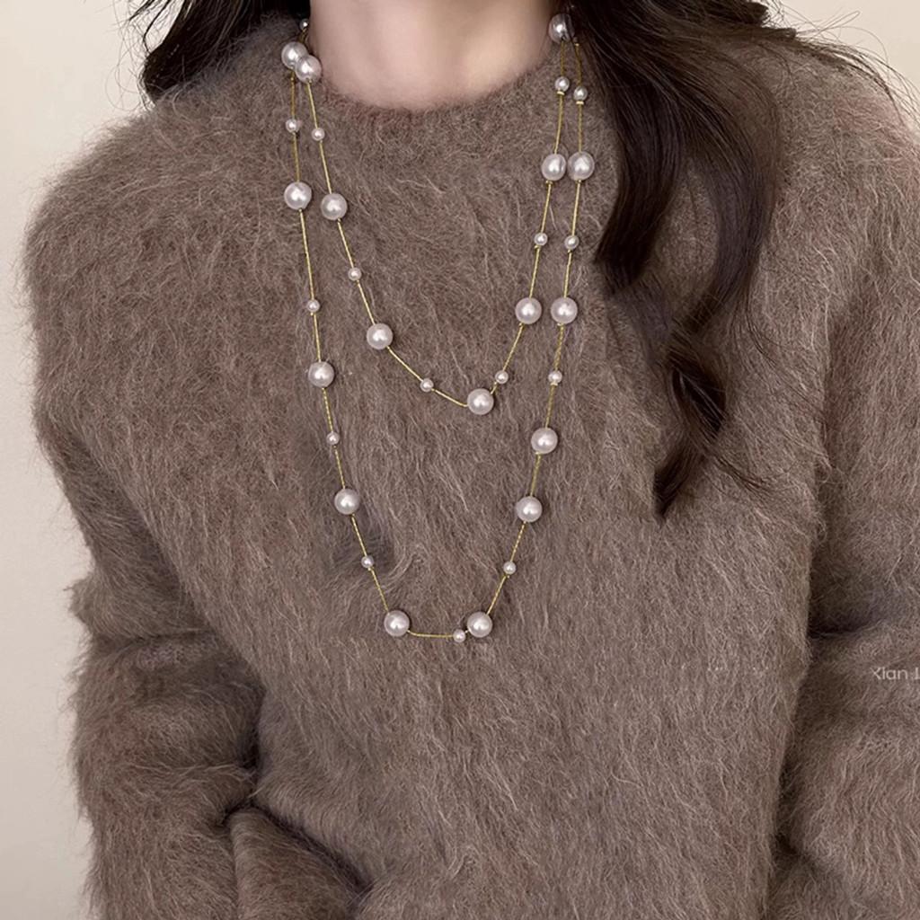 Tiger Eye Stone Multilayer Geometric Necklace With Beaded Chain For Women And Men