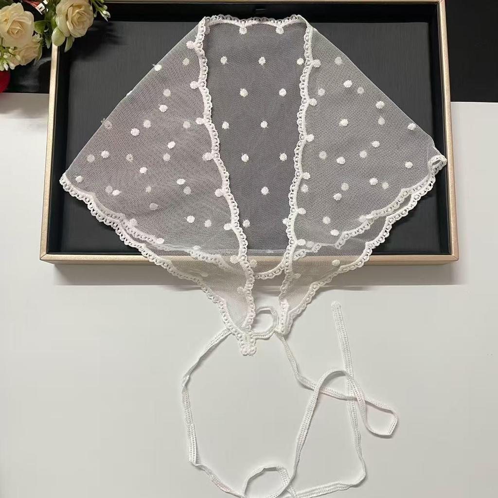 Pastoral French Lace Triangle Headscarf & Waistband Accessory - Women's Retro Sun Protection Silk Scarf