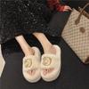 Wear Versatile Warm Winter Slippers Women Outer Velvet Cotton Winter Slippers Thick Bottom Word with Velvet Slippers Women