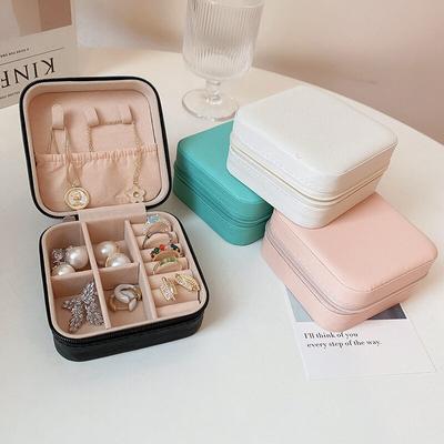 1PC Mini organizer na biżuterię wyświetlacz podróżny biżuteria etui na zamek błyskawiczny pudełka kolczyki naszyjnik pierścionek przenośne pudełko do przechowywania biżuterii