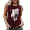 Amazon Wish Clothing Women's Vest Independent Station Summer Fashion American Flag Independence Day Collection