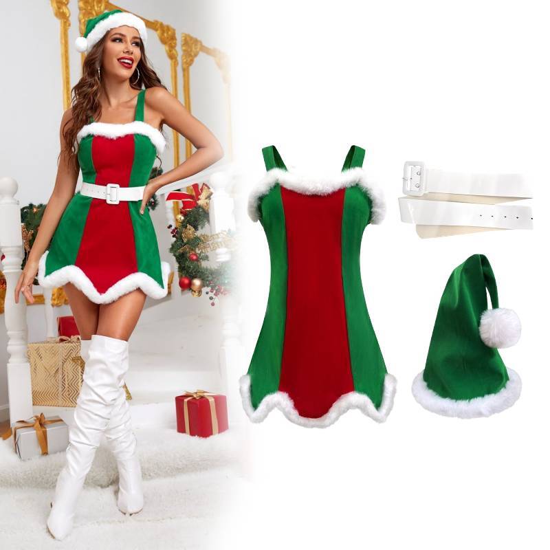 

Festive Christmas Costume For Women With Polyester Fabric For Holiday Parties XL