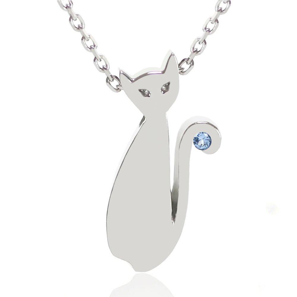 

[cloud jewelry] Cloud Jewelry CN-1b Blue Cat Pendant Women s Necklace [Wooden Gift Box Included] Sterling Silver 925 cn-1b