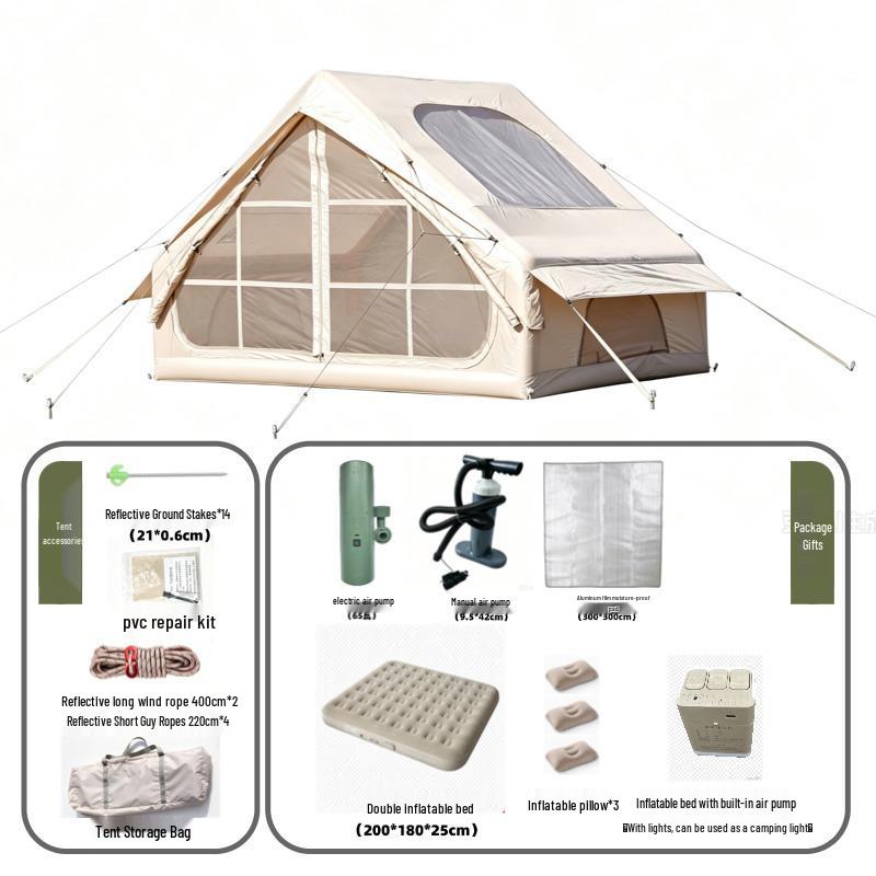 Windproof & Rainproof Outdoor Inflatable Family Camping Tent Set