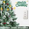 Velas de Árvore de Natal com Controlo Remoto Velas LED Sem Chama Luzes Decorativas 6 Peças Decorações de Natal para Feriado Interior