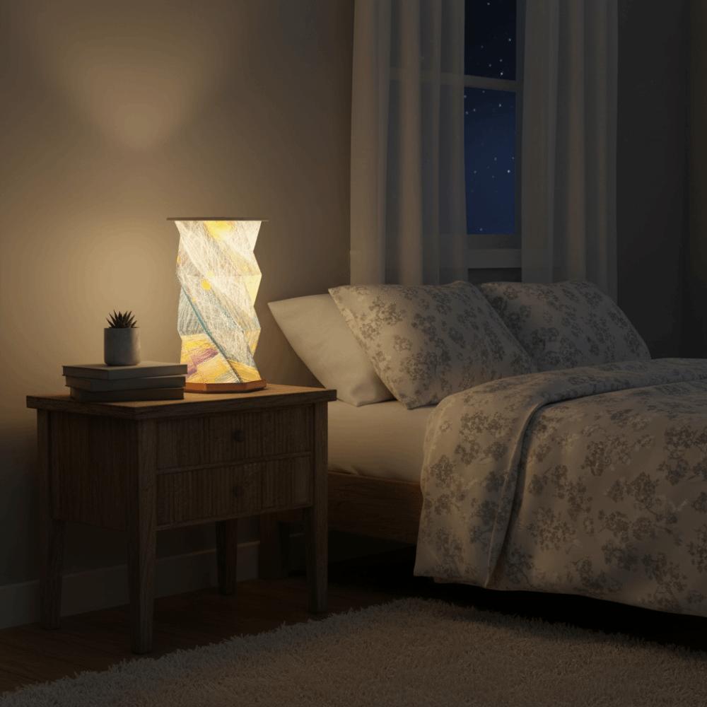 Portable Design Starry Night Light Starry Sky Pattern Led Table Lamp Origami Lamp  Living Room